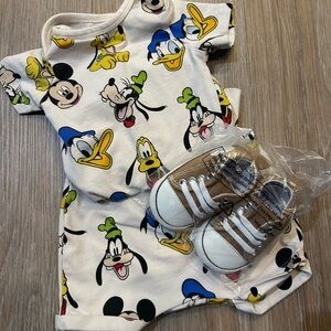 Disney Cream Baby Romper with Characters